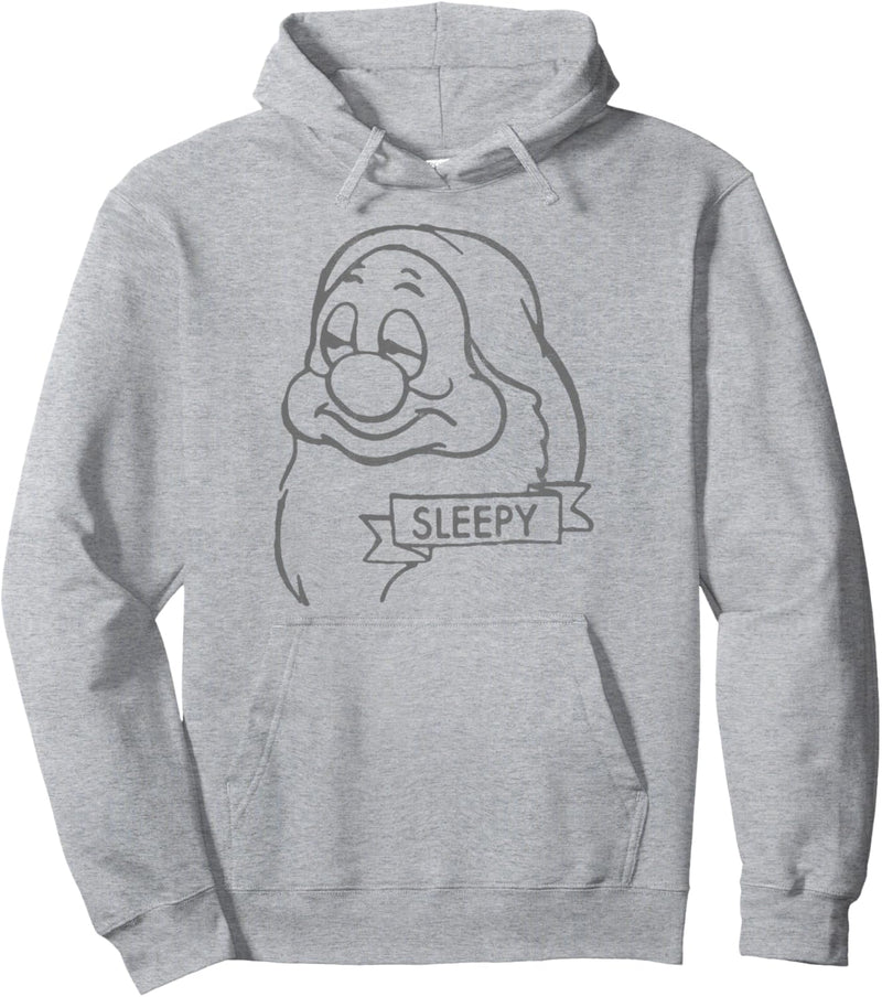 Disney Snow White Sleepy Line Art Big Face Pullover Hoodie