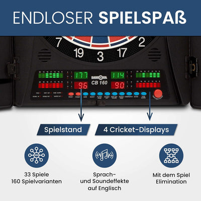 Elektronische Dartscheibe Dartona CB160 Cabinett | Offizielle Turniergrösse | Dartscheibe elektronis