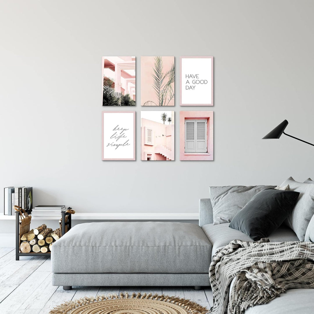Novart Wandbilder Set - KOMPLETT AUFHÄNGFERTIG - Made in Germany - Moderne Bilder Home Wohnzimmer Sc