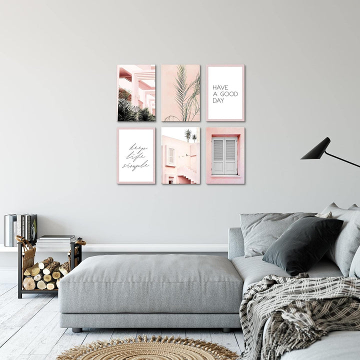 Novart Wandbilder Set - KOMPLETT AUFHÄNGFERTIG - Made in Germany - Moderne Bilder Home Wohnzimmer Sc