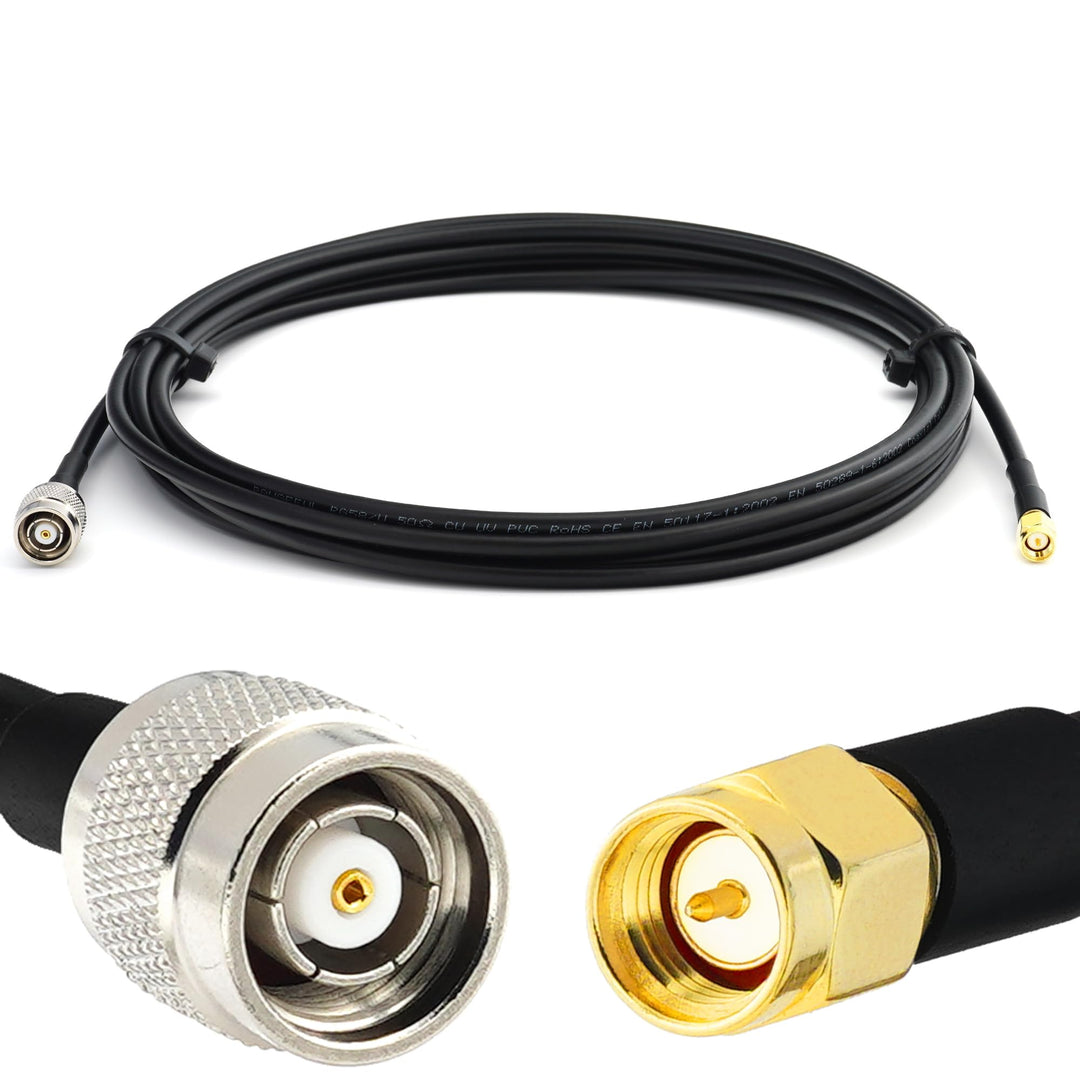7m SMA Stecker auf RP-TNC Stecker RG58 Koaxialkabel — 7 Meter Verlustarmes Antennenkabel Verlängerun
