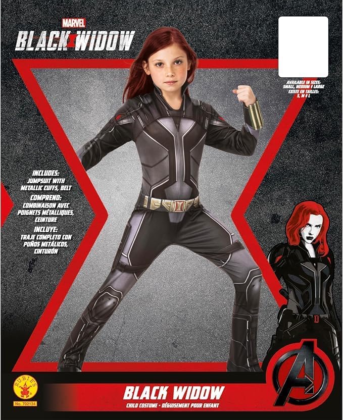 Rubies Offizielles Marvel Black Widow Movie Classic Kostüm, Kinder-Superhelden-Kostüm 3-4 Jahre, 3-4