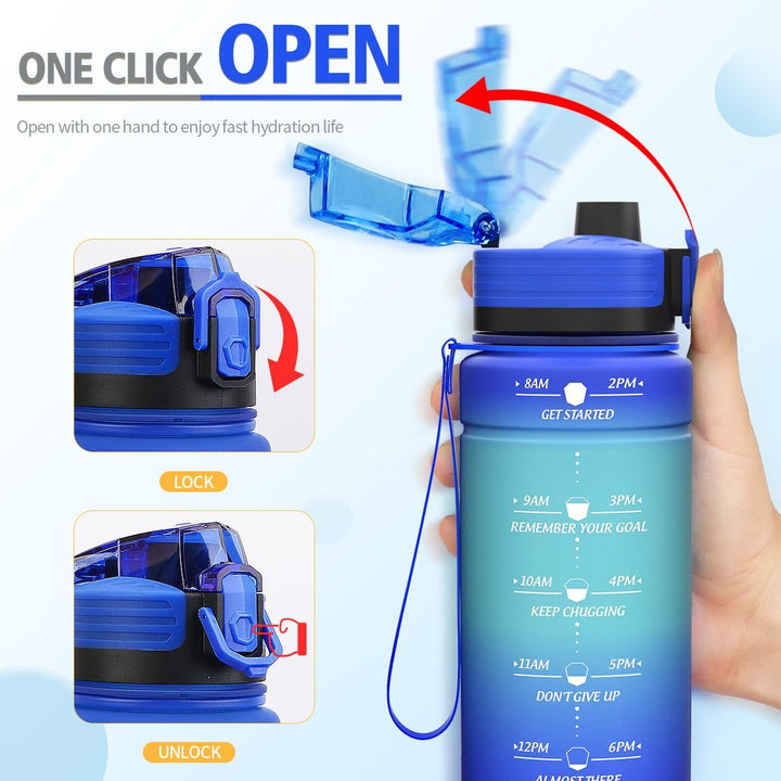 Sport Trinkflasche 500ml, 700ml, 1L, 1,5L Trinkflasche Kinder Auslaufsicher, BPA-frei Tritan Motivie