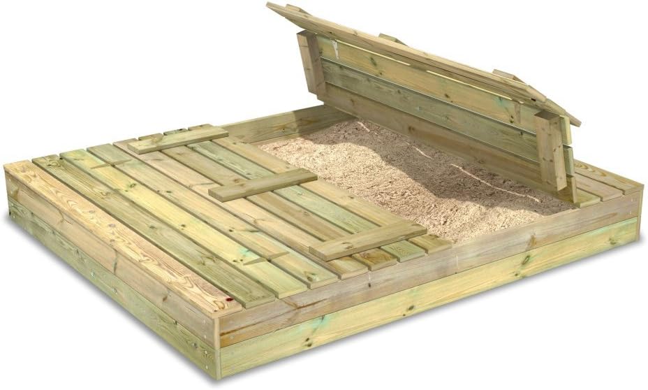 Sandkasten Sandbox Sandkiste mit Klappdeckel - WICKEY Flippey 150x165 cm