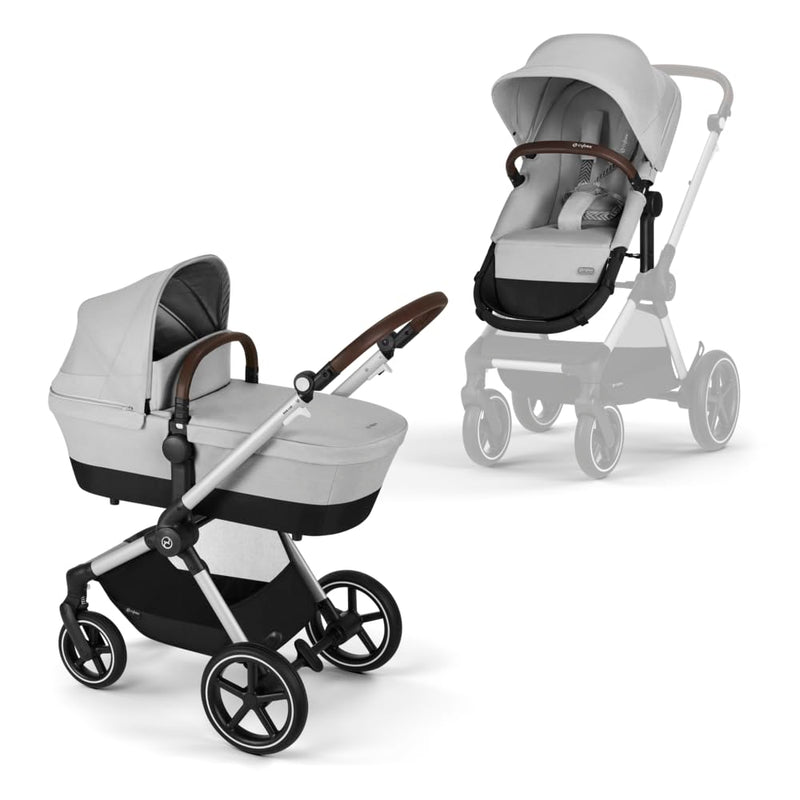 CYBEX Gold Kinderwagen EOS Lux 2-in-1, Reisesystem, Ab Geburt bis 22 kg (ca. 4 Jahre), Lava Grey Lux