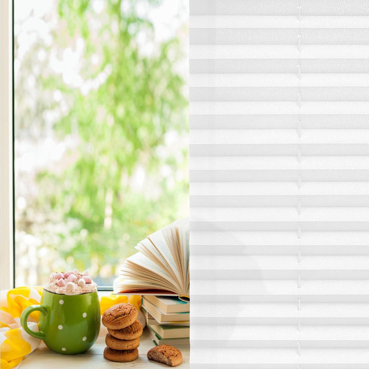 Plissee ohne Bohren Klemmfix 115x120cm(BxH) Weiss Jalousie Sonnenschutz Easyfix Faltrollo Lichtdurch