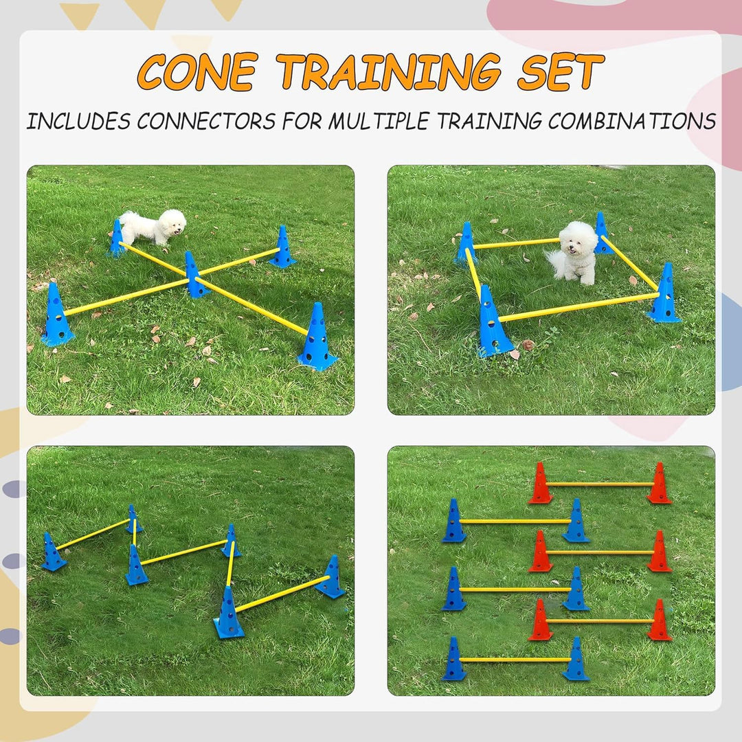 Shengruili Agility Set Hunde,Steckhürdenset Hund,Hund Hürden,Kinder Agility Hürden Hindernisse mit 8