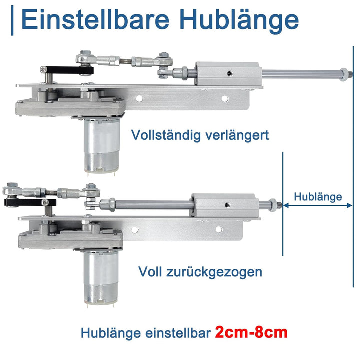 Hubkolbenmotor Linearaktuator DC 24V DIY Motor Hub 2cm-8cm 120rpm mit Drehzahlregler