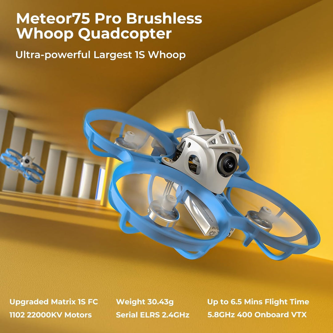 BETAFPV Meteor75 Pro Bürstenlos Whoop Quadrocopter mit Matrix 1S 5IN1 FC, 45mm 3-Blatt Props, Flug B