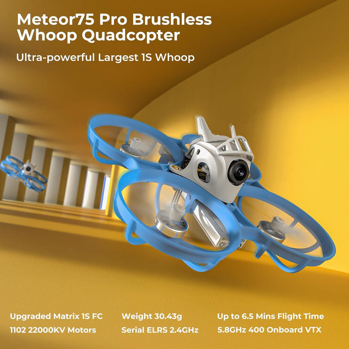 BETAFPV Meteor75 Pro Bürstenlos Whoop Quadrocopter mit Matrix 1S 5IN1 FC, 45mm 3-Blatt Props, Flug B