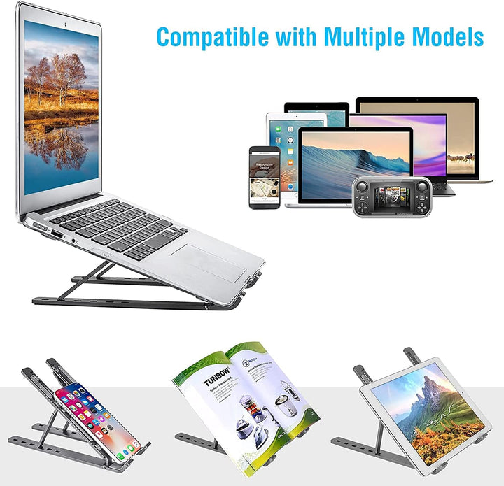 Laptop Ständer, Faltbar Höhenverstellbar Laptopständer Tragbarer Notebook Ständer, Kompatibel mit Ma