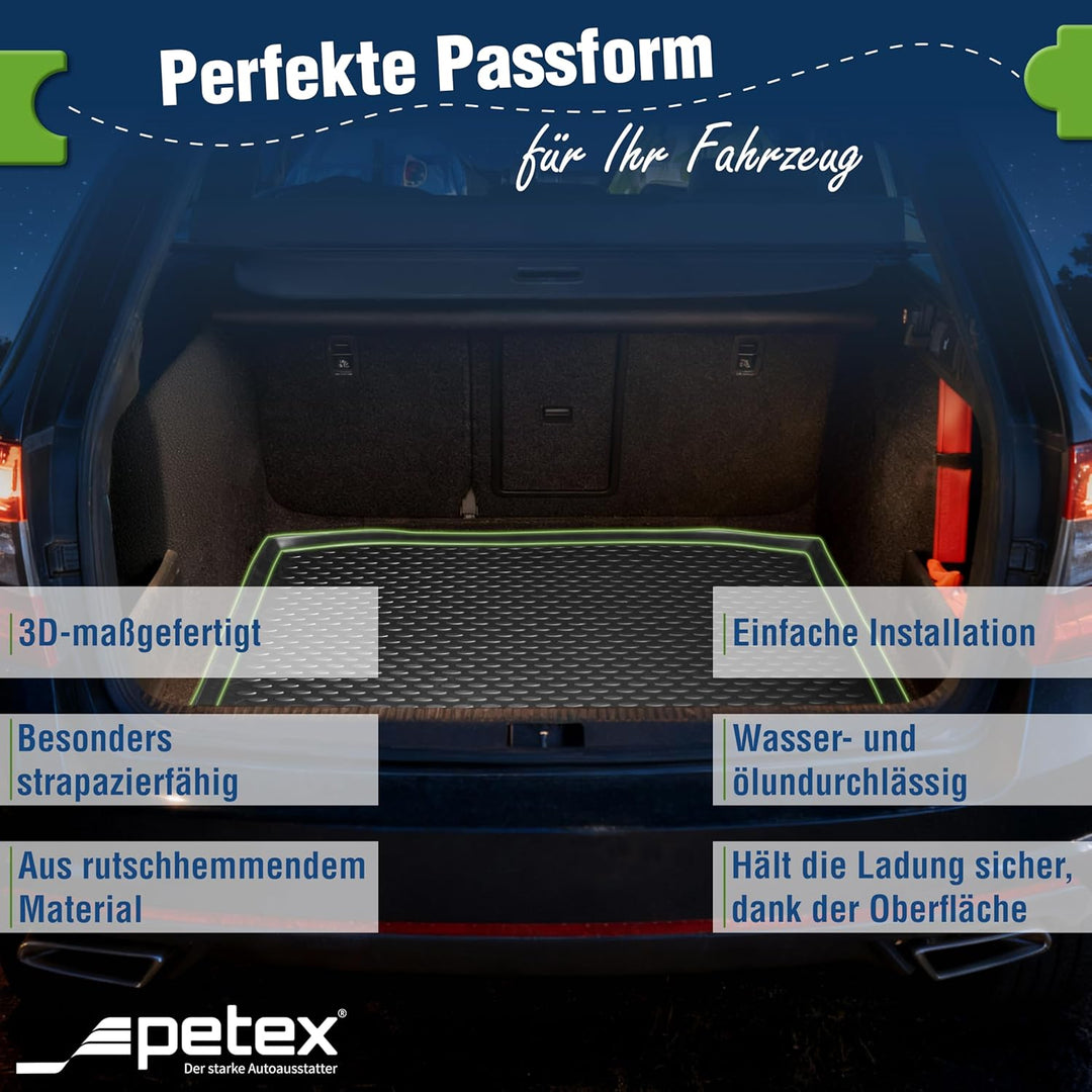 Petex 3D Kofferraum Schalenmatte Passform für VW Golf VII ab 10/2012-11/2019 / Golf VIII ab 12/2019