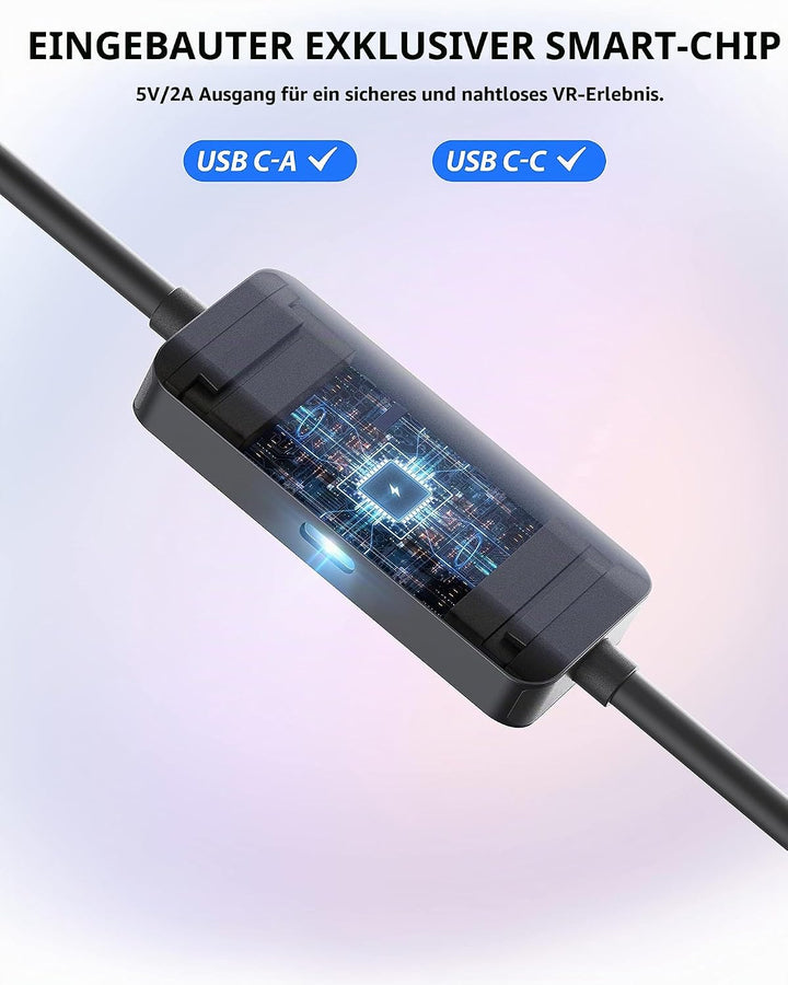 Link Kabel 5m Kompatibel mit Meta Oculus Quest3/Quest2/Pro/PICO 4,Stouchi mit Separatem Ladeanschlus