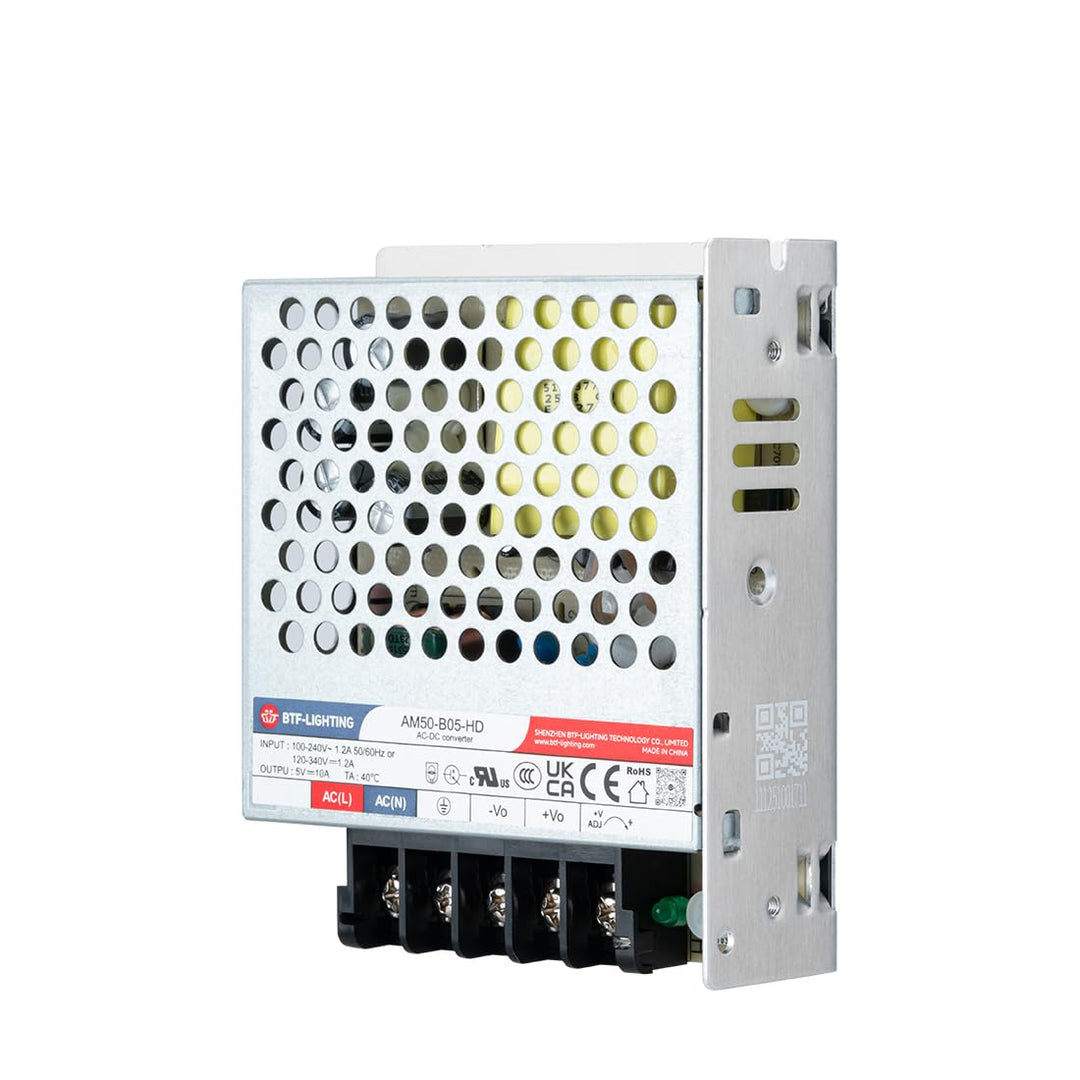 BTF-LIGHTING 50W 5V Netzteil CE Zertifiziert Aluminium LED-Treiber AC 100-240V zu DC 5V Transformato