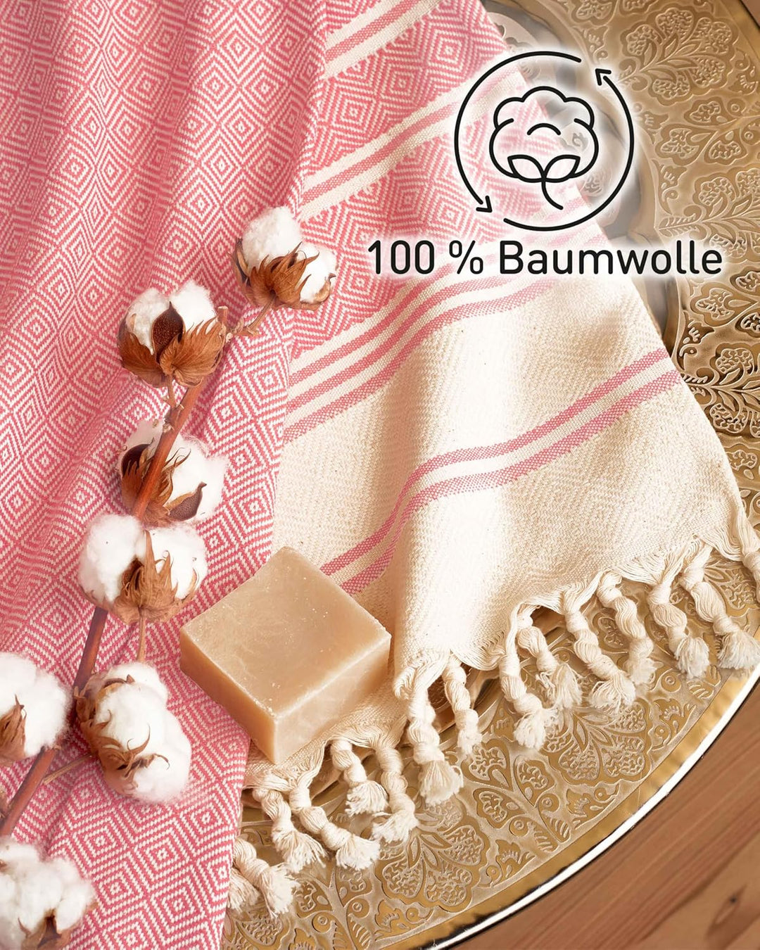 Fit-Flip Hamamtuch aus 100% Baumwolle – saugfähig und schnelltrocknend – türkisches Saunatuch, Stran