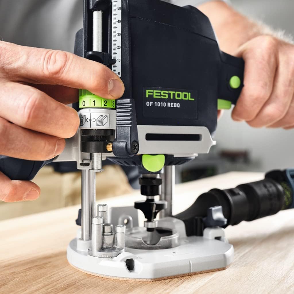 Festool Oberfräse OF 1010 REBQ-Set+Box (mit Spannzange, Seitenanschlag, Führungsschienen-Adapter, Sp