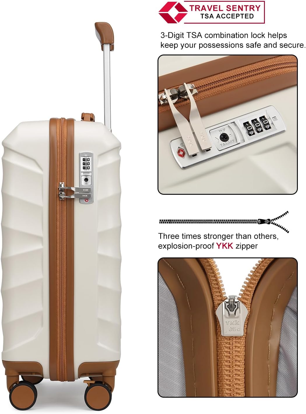 Sea choice Reisekoffer Set 5 Teilig ABS Hartschale Trolley Kofferset Gepäckset Grosse Kapazität Hand