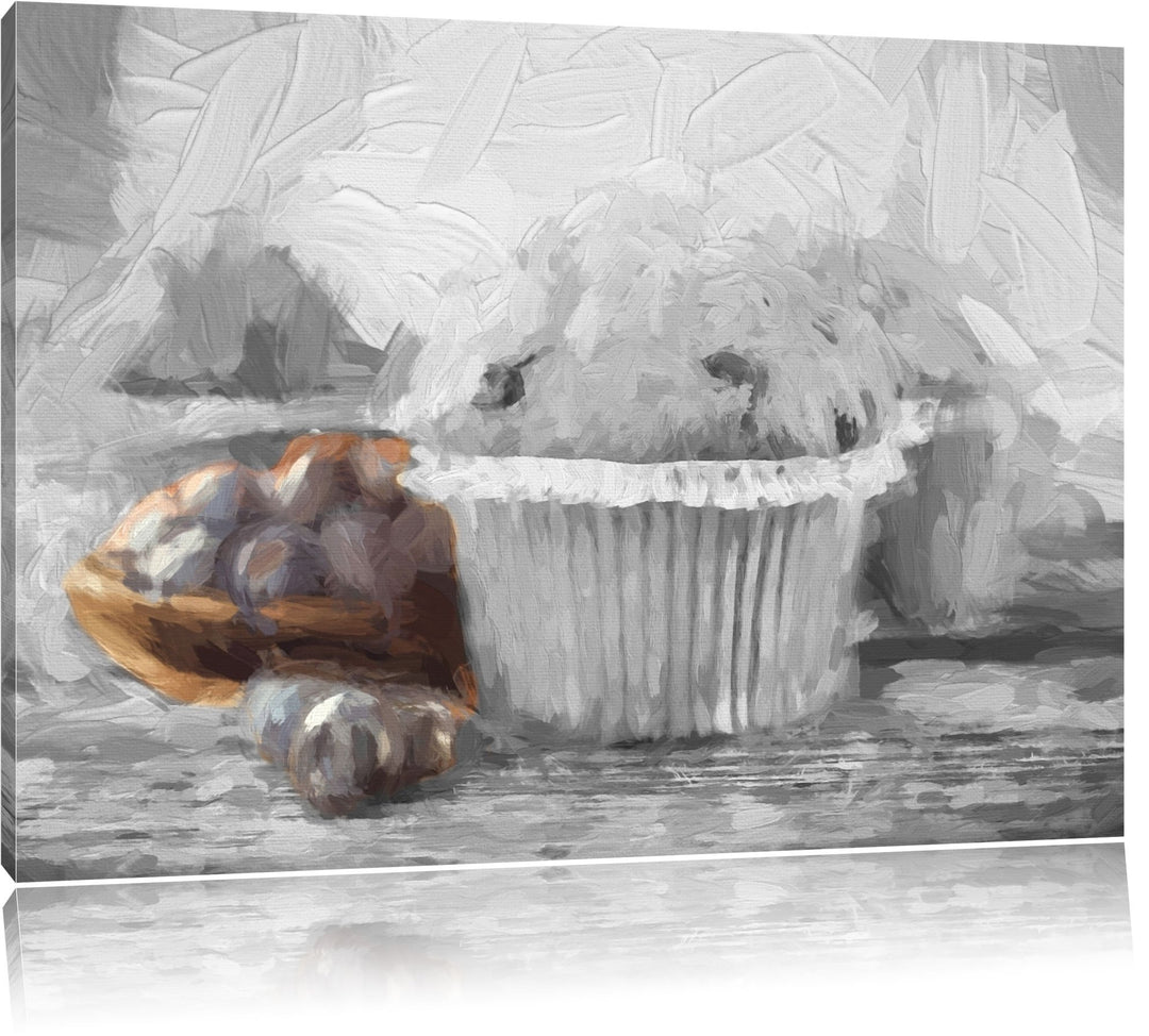köstlich süsse Muffins Format: 100x70 auf Leinwand, XXL riesige Bilder fertig gerahmt mit Keilrahmen