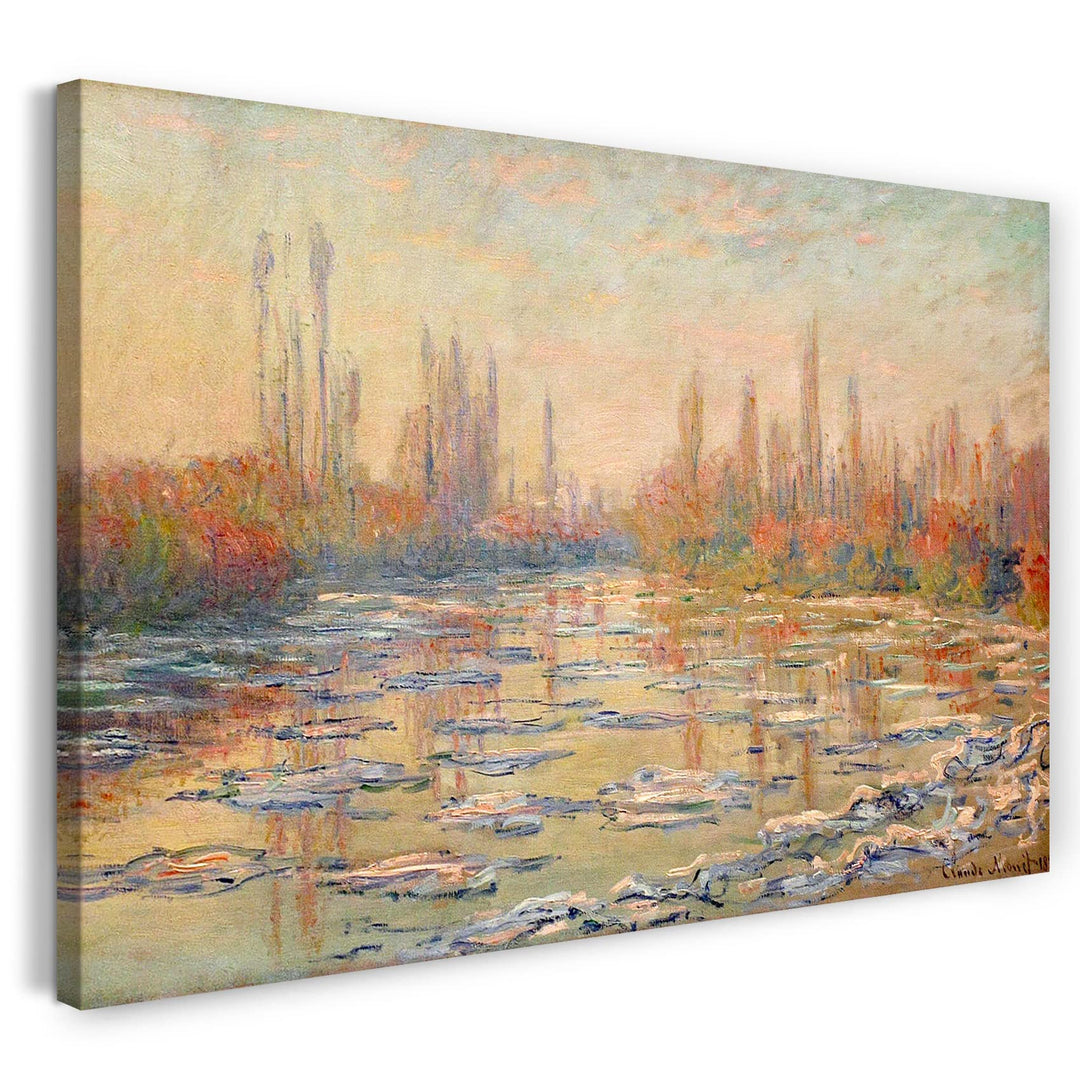 Printed Paintings Leinwand (80x60cm): Claude Monet - Eisgang auf der Seine 80x60 cm, 80x60 cm