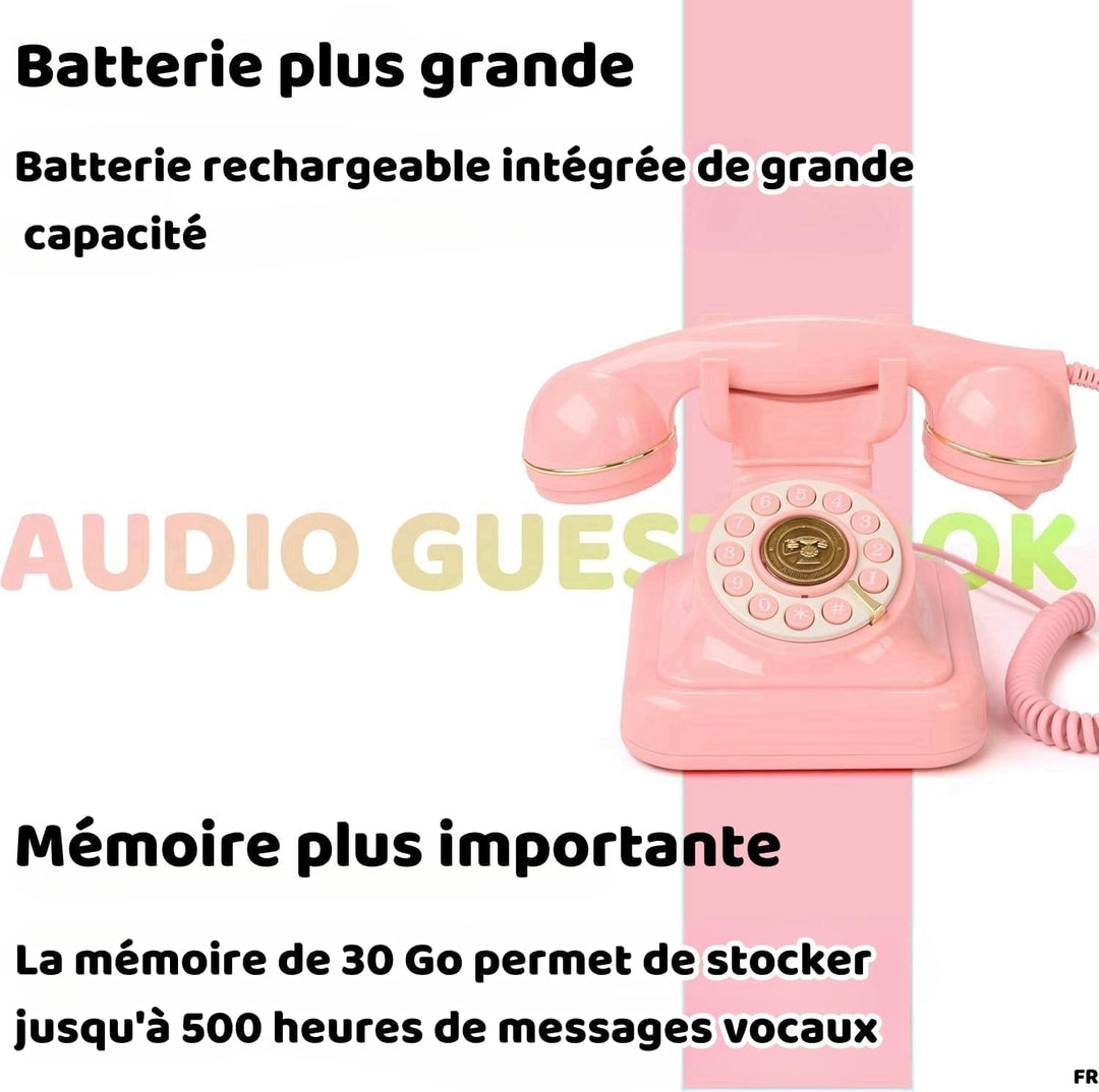 RetroVox Audio Gästebuch – Hochzeits-Telefon-Gästebuch: Einfach zu bedienen und Macht Spass (A Rosa)
