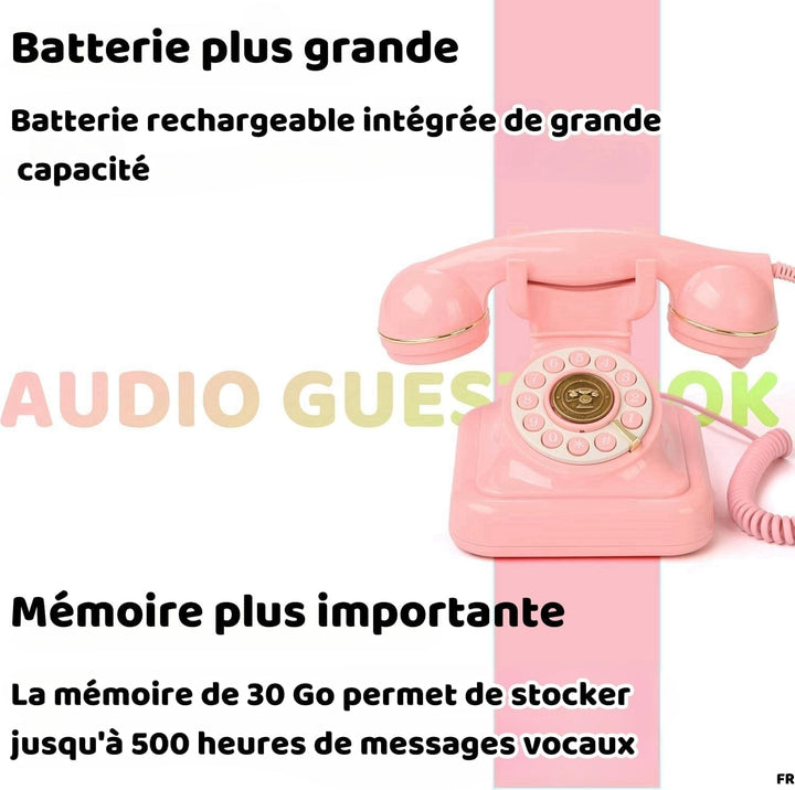 RetroVox Audio Gästebuch – Hochzeits-Telefon-Gästebuch: Einfach zu bedienen und Macht Spass (A Rosa)