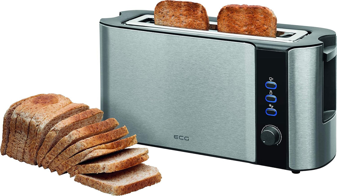 ECG ST 10630 SS Toaster, Rostfreier Stahl, Schwarz-silber