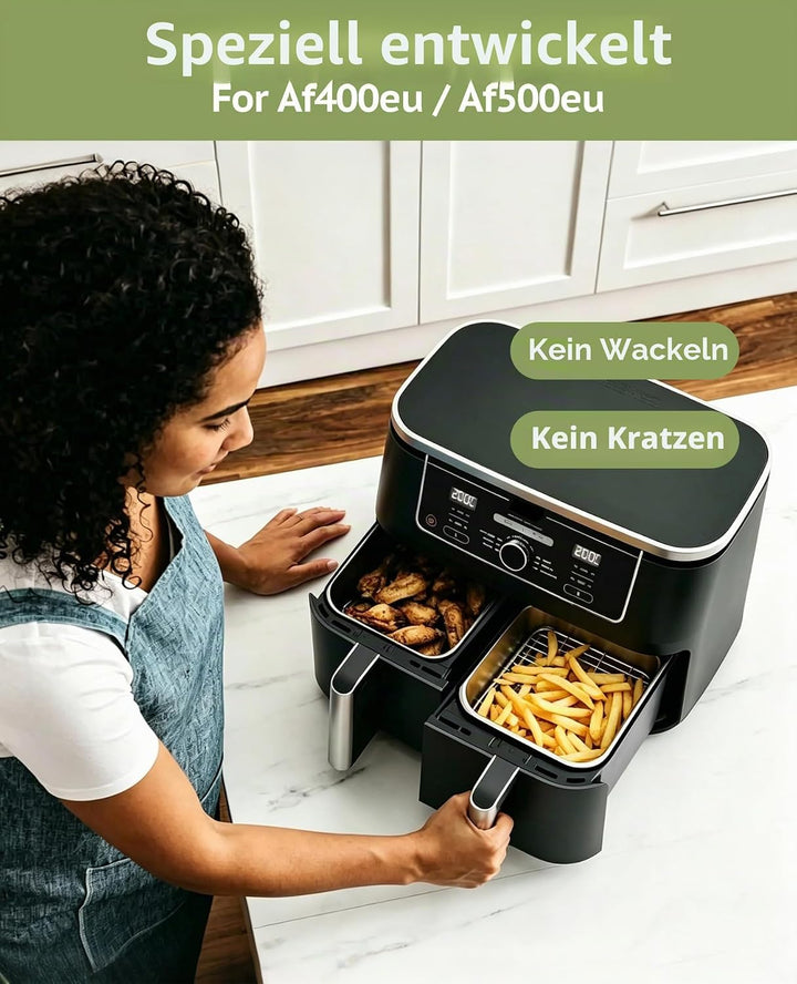 AirFryer Zubehör 6-Piece Set for Ninja Dual Zone &amp; FlexDrawer, 2 X 304 Auflaufform Edelstahl &amp; Grill