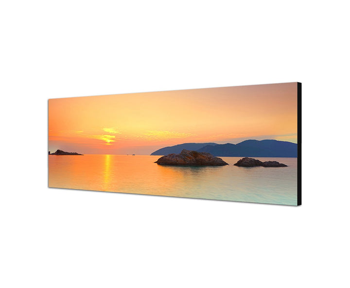 Augenblicke Wandbilder Leinwandbild als Panorama in 150x50cm Vietnam Meer Sonnenaufgang