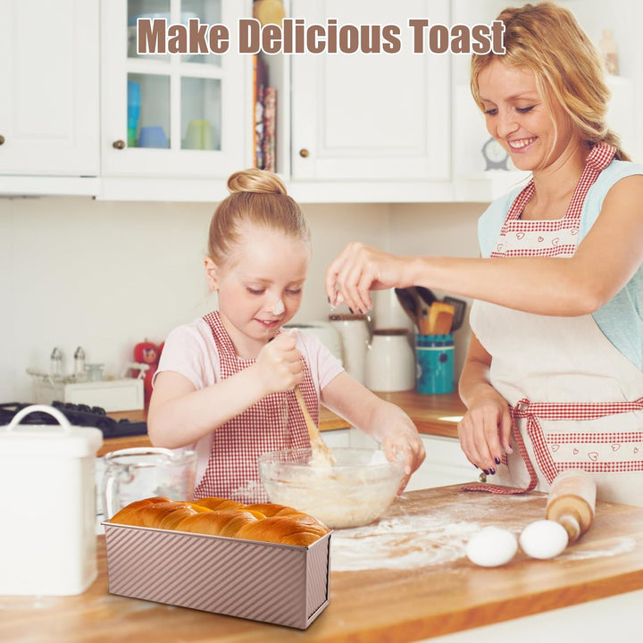 Toastbrot Backform mit Deckel 1000g, Brotbackform mit Deckel Antihaft Brotbackformen Kohlenstoffstah