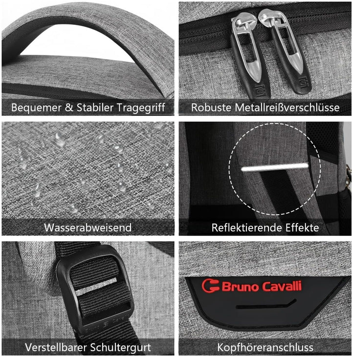 marcello Rucksack Herren, Laptop Rucksäcke mit USB-Ladeanschluss für Arbeit Schule Uni Schulrucksack