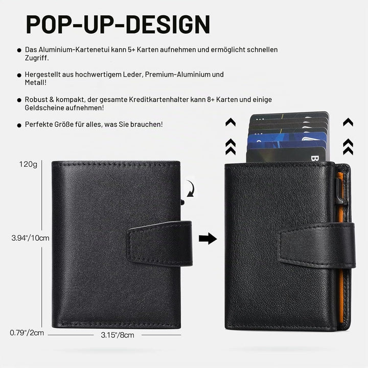 SENDEFN Kartenetui mit Münzfach | Geldbörse Herren RFID Schutz | Geldbeutel aus echtem Leder | Mini