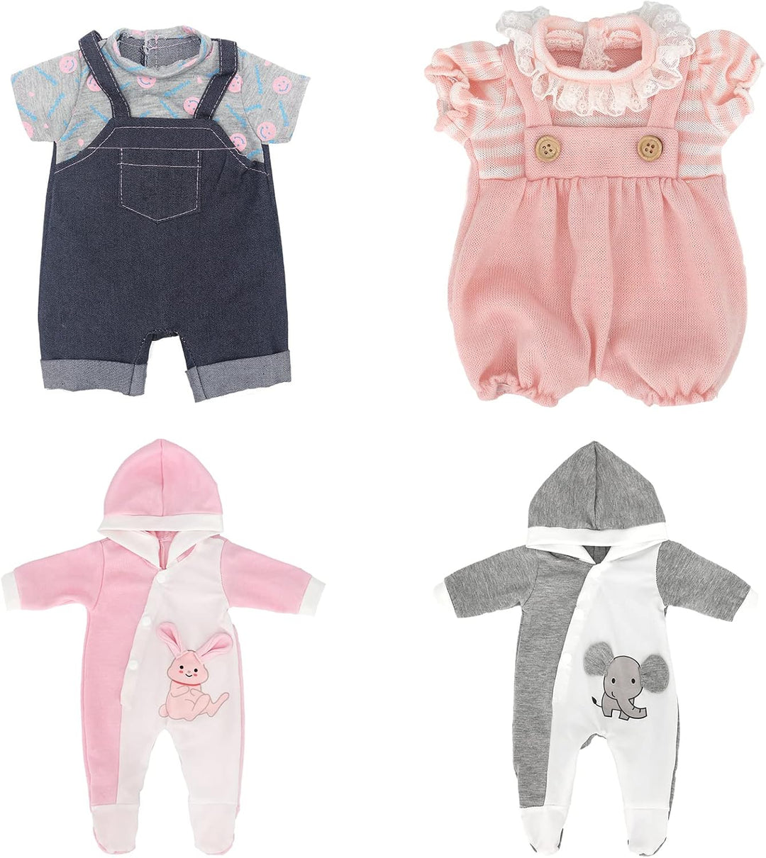 ZWOOS Puppenkleidung für Babypuppen 35-43 cm, Geschenke für Mädchen, Kinder, 4er-Pack