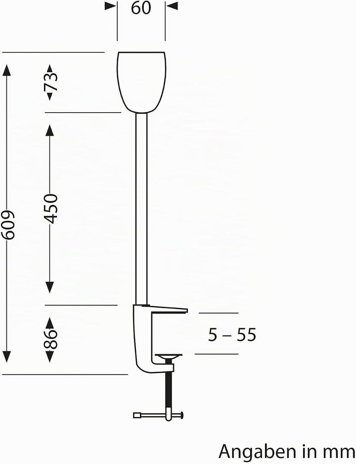 ledscom.de GU10 Klemmlampe KLUK mit Schwanenhals, schwarz inkl. GU10, warm-weiss, 6,826W je 630lm, 2