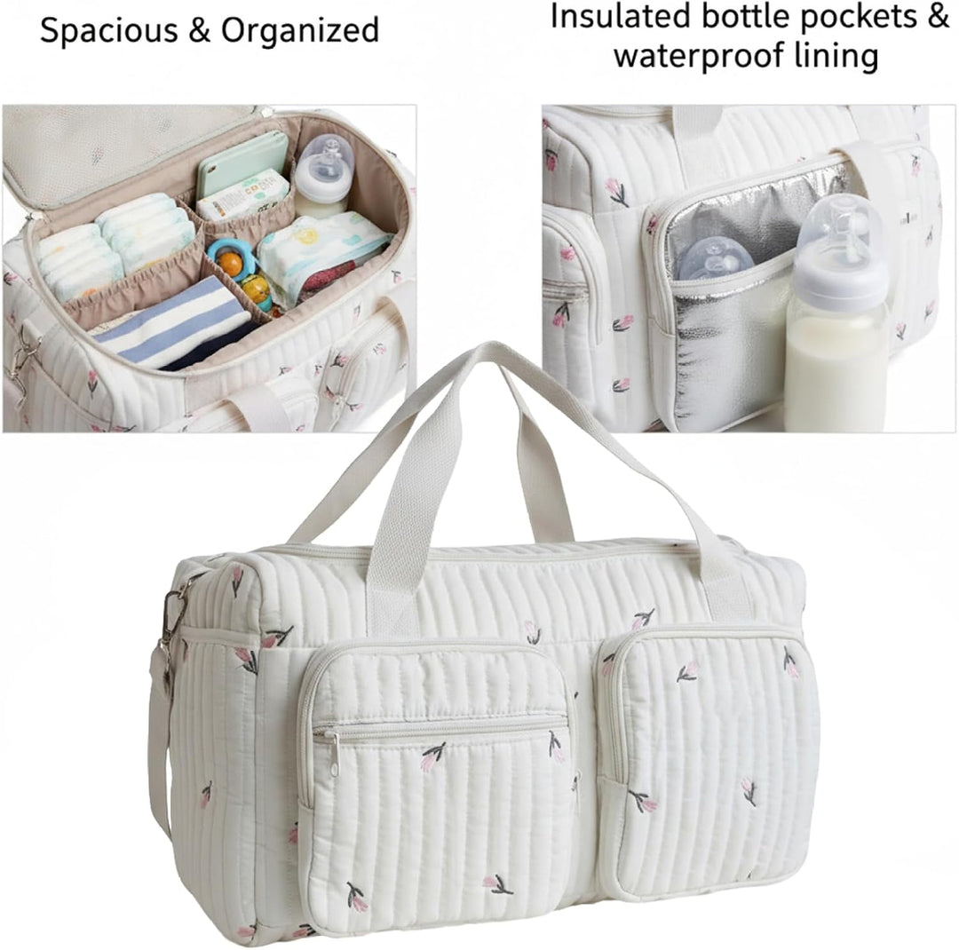 Baby-Wickeltaschen, gesteppte Wickeltasche mit grossem Fassungsvermögen und mehreren Reisetaschen fü