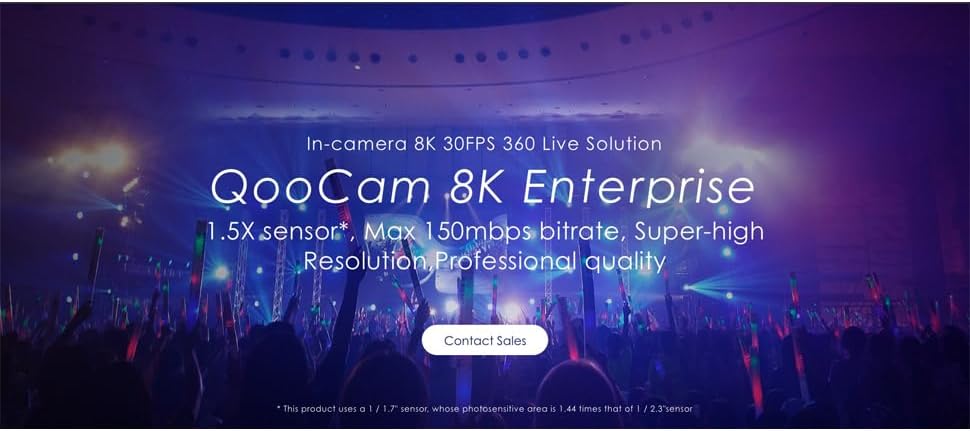 KanDao QooCam 8K Enterprise 360 Grad Professionelle Live-Kamera, interne 8K 30FPS 360 Live-Lösung, 1
