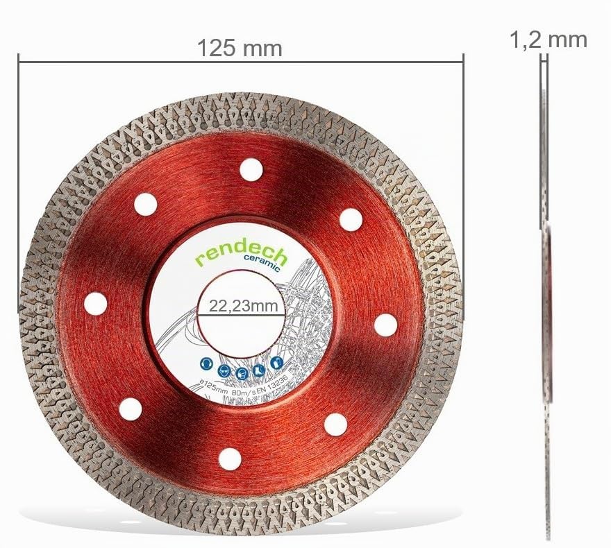 2x Ceramic Diamantscheibe 125mm für Fliesen, Feinsteinzeug, Granit uvm. Profi Diamanttrennscheibe 12