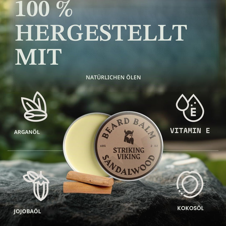 Striking Viking Bartöl und Bartbalsam - Bartpflege-Set für Männer mit natürlichem Bartöl und Bartbal