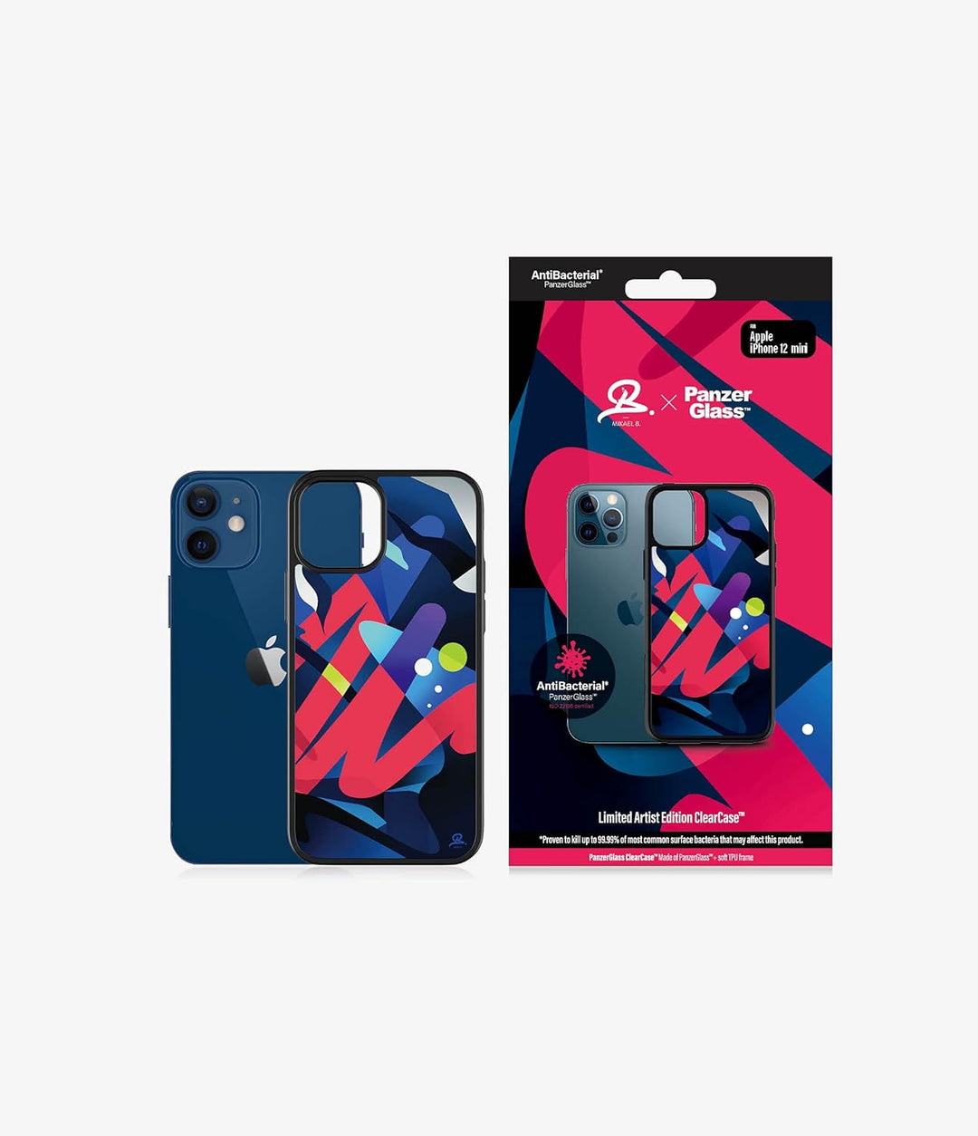 PanzerGlass™ ClearCase Stossfest Hülle Kompatibel für iPhone 12 Mini- Limited Artist Edition ClearCa