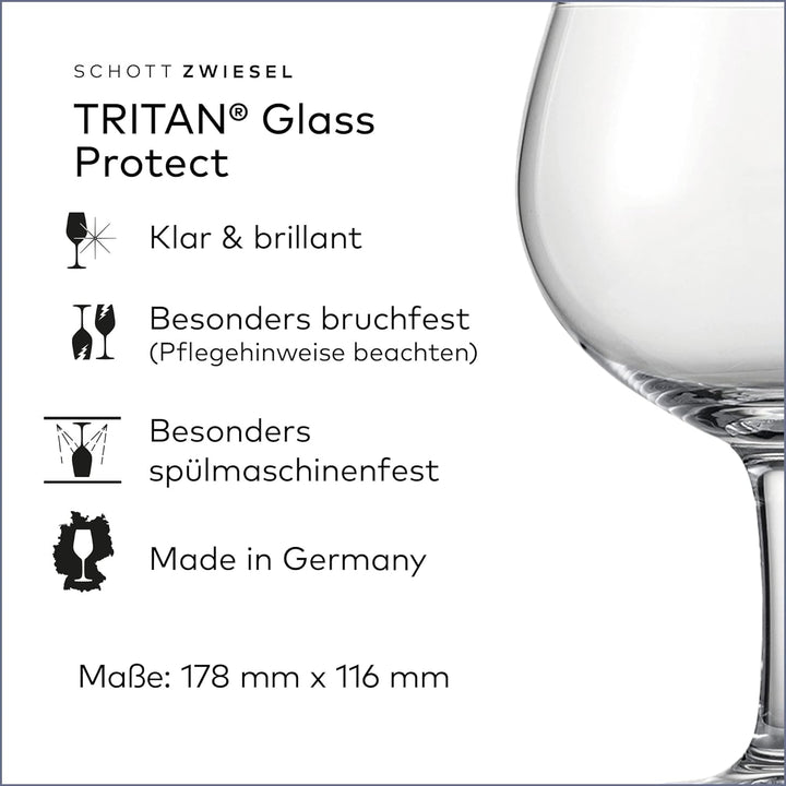 SCHOTT ZWIESEL Gin Tonic Glas Bar Special (4er-Set), bauchige Longdrinkgläser für Gin Tonic, spülmas