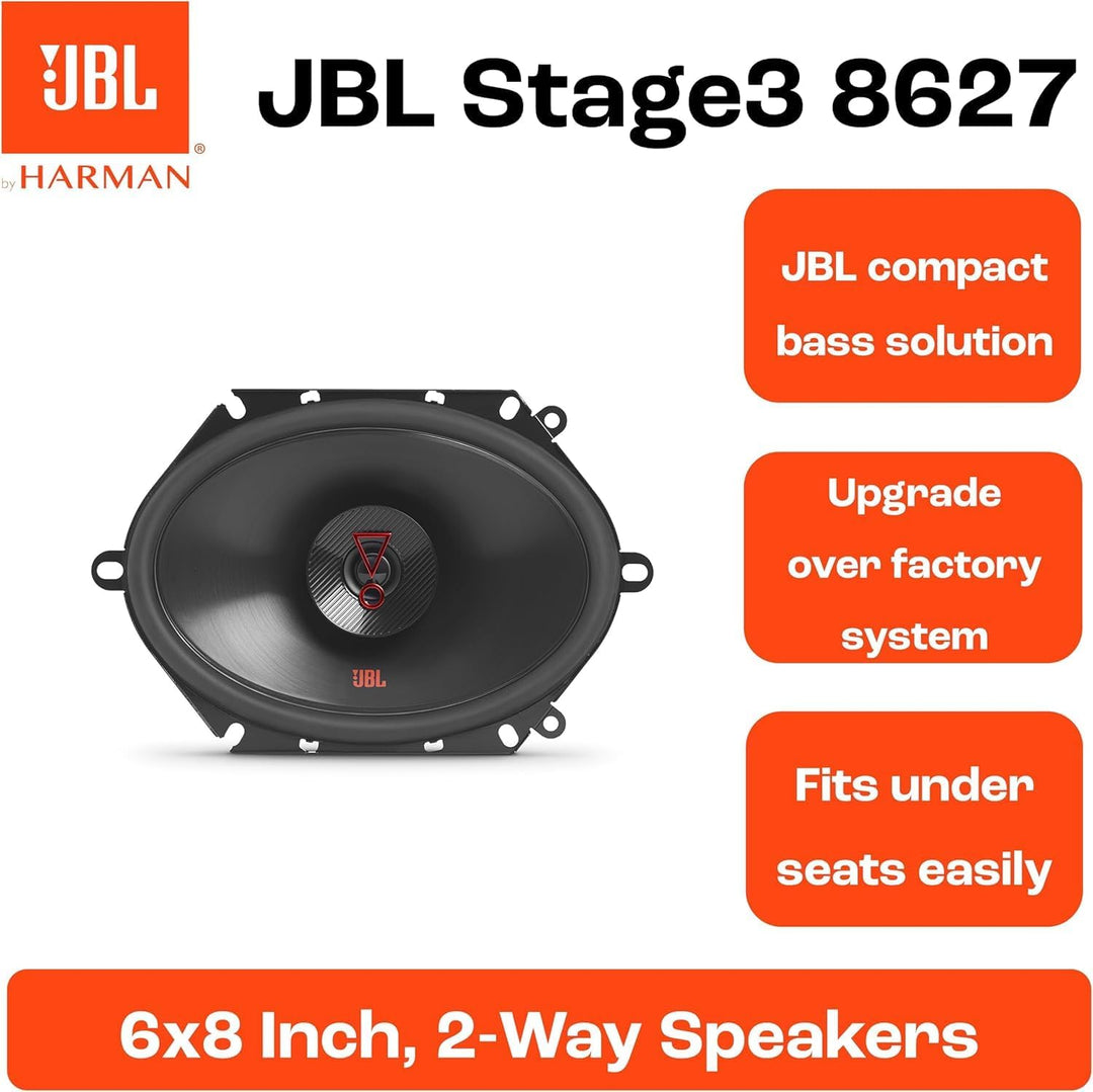 JBL Stage3 8627 2-Wege Auto Lautsprecher Set von Harman Kardon - 250 Watt ovale KFZ Autolautsprecher
