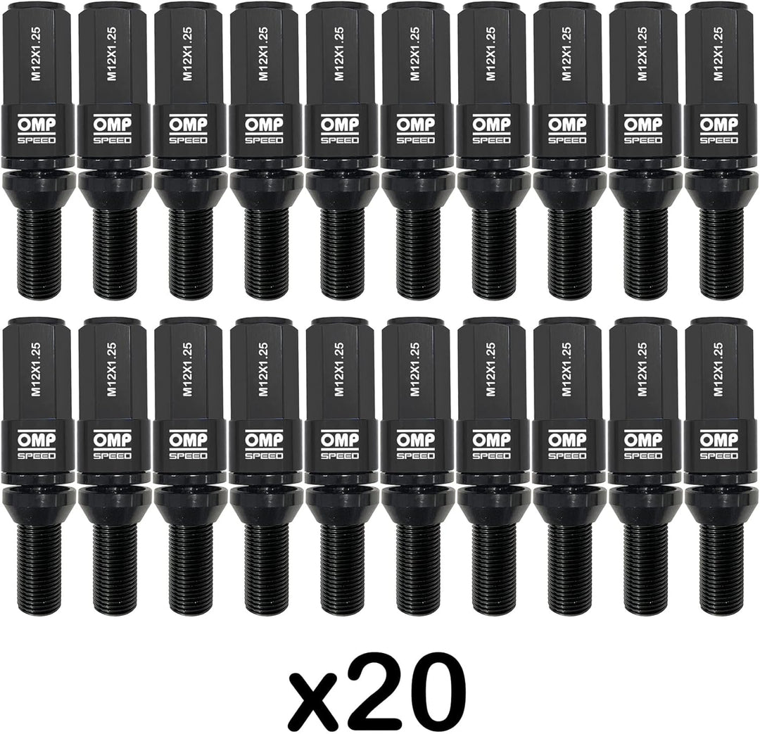 OMP SPEED - Set Performance-Schrauben mit Aluminiumschutz, M12X1.25, HEX: 17-19, L: 28 mm, Farbe: sc