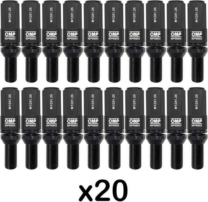 OMP SPEED - Set Performance-Schrauben mit Aluminiumschutz, M12X1.25, HEX: 17-19, L: 28 mm, Farbe: sc