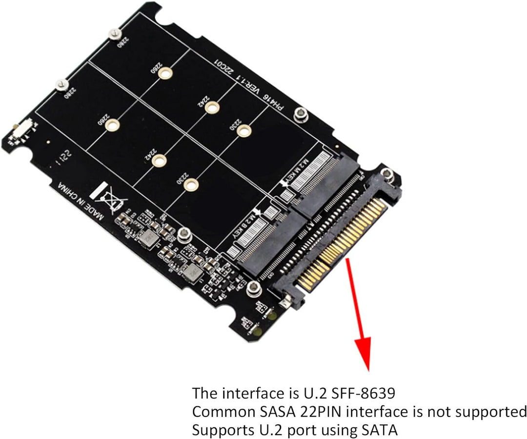 PUSOKEI NGFF M Key zu M.2 NVME SSD-Gehäuse, Tragbarer Gehäuseadapter Externes Festplattengehäuse PCI