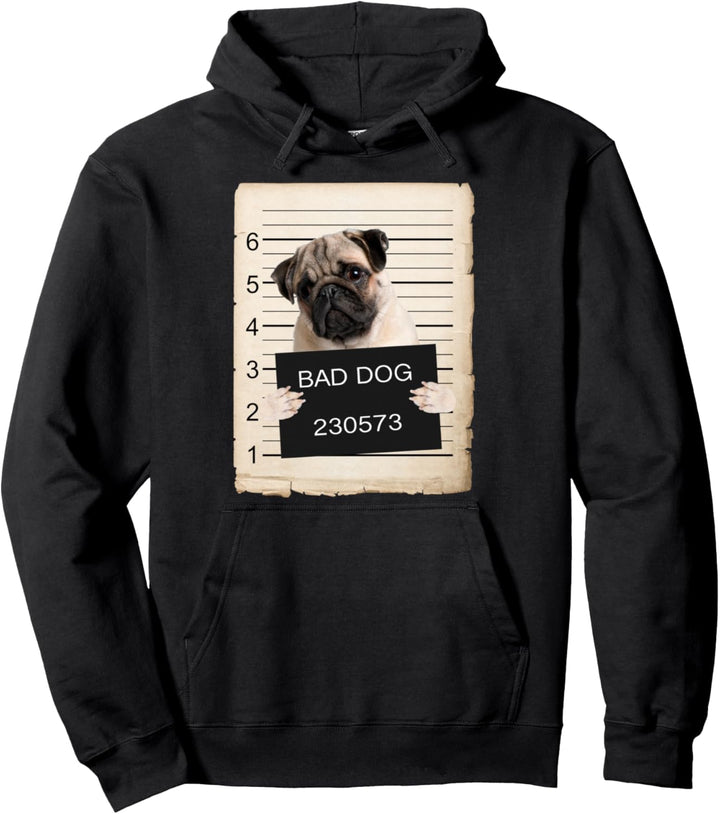 Pug Dog mug shot Pullover Hoodie