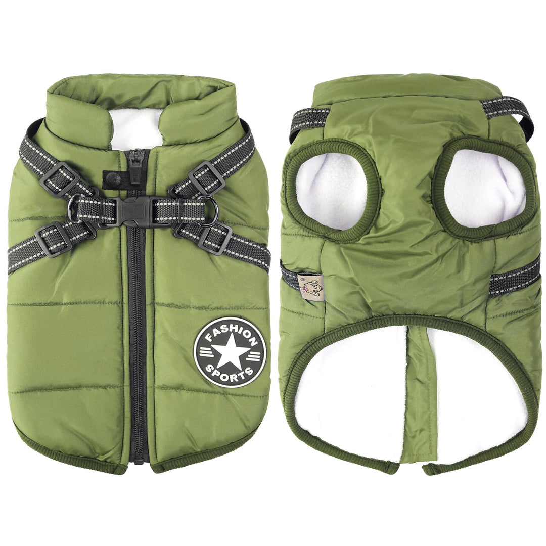 Aiboria Hundejacken für den Winter Winddicht Wasserdicht 2 in 1 Outfit Kaltwettermantel Hundewesteng