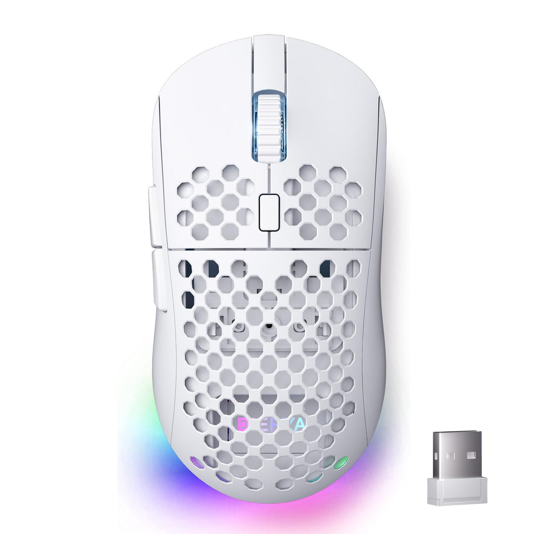Dierya M1 Kabellose Gaming Maus, 24.000 DPI Optischer Sensor, 90g Leichtgewicht, 6 Programmierbare T