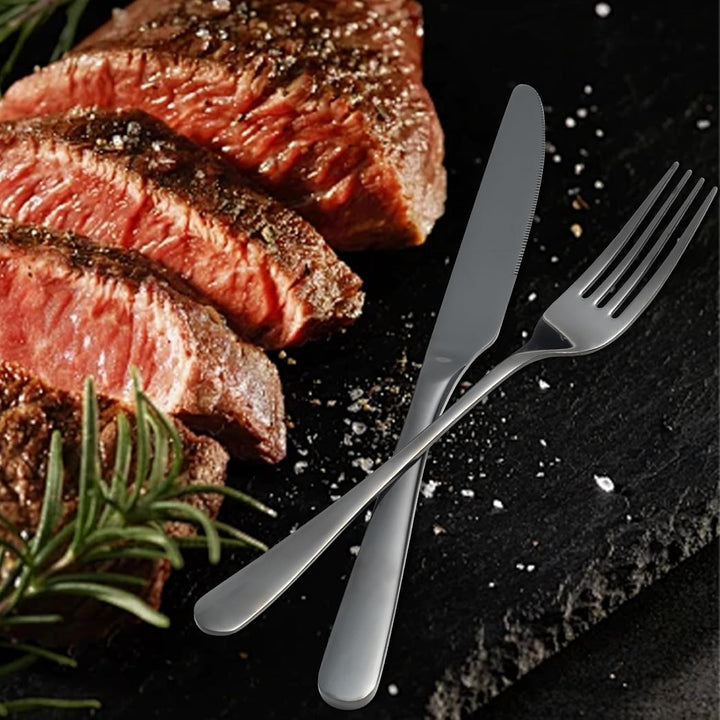Besteck Set, Edelstahl Spiegelpoliert 30 teilig Besteckset für 6 Personen, Essbesteck Set mit Messer