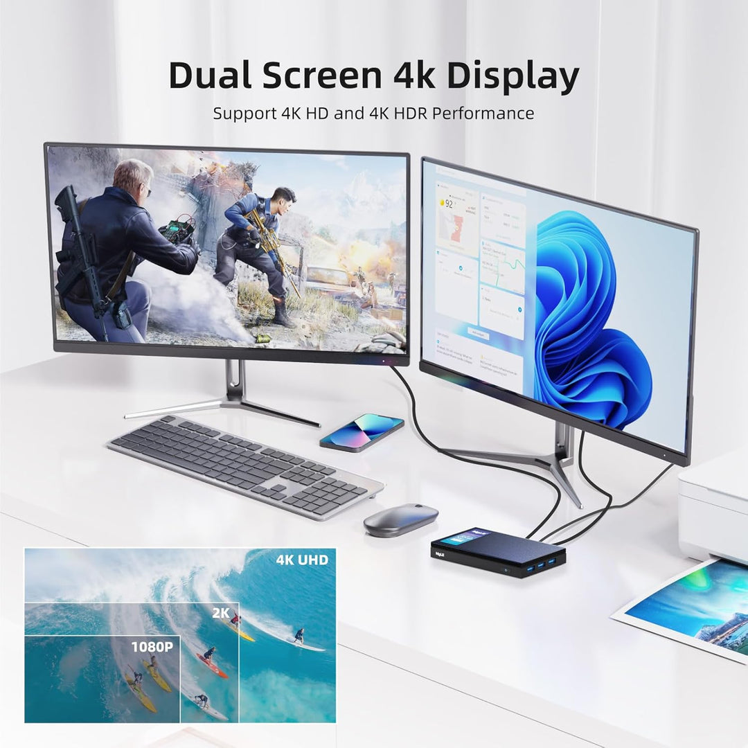 MeLE Quieter3Q Lüfterloser Mini PC Windows 11 Pro Celeron N5105 8GB 256GB, Portable Desktop HDMI Wif