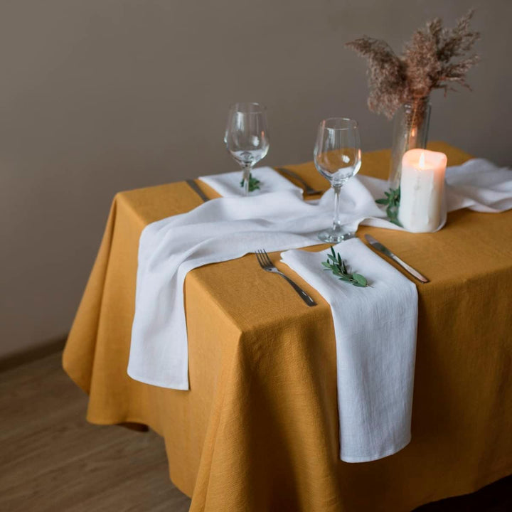 Linen & Cotton Hochwertige 4 x Stoffservietten/Servietten Stoff/Leinenservietten Hygge - 100% Leinen