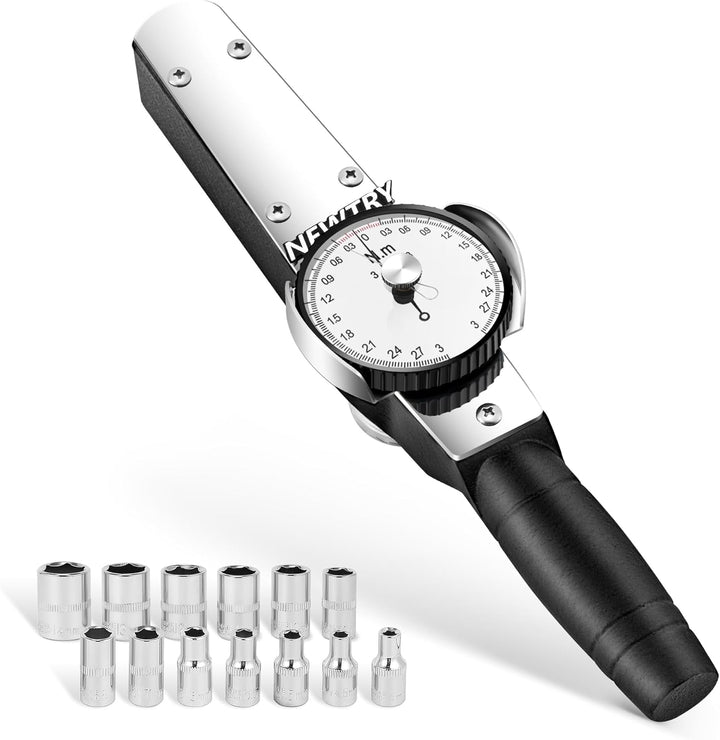 NEWTRY Drehmomentschlüssel Dynamometer Drehmomentmesser Digitaler Zeiger Kraftmessgerät (0.3-3Nm), 0